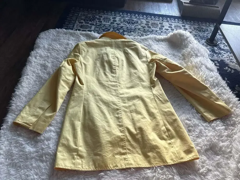 Coach Yellow Sateen Trench Coat with‎ Signature Logo Lining